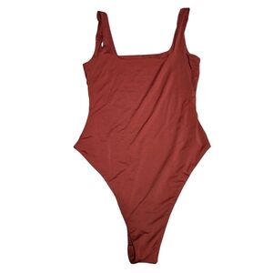 😁 LAST CHANCE! Womens Brown Body Suit with Square Scoop Neck Size Small